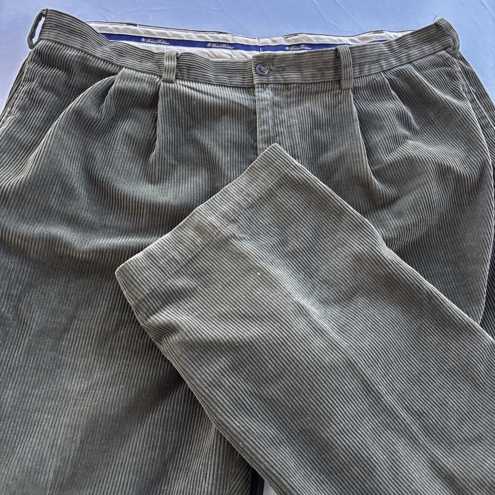 Brooks Brothers Elliot Mens Corduroy Pants W38 L30 Green Cotton Hong Kong